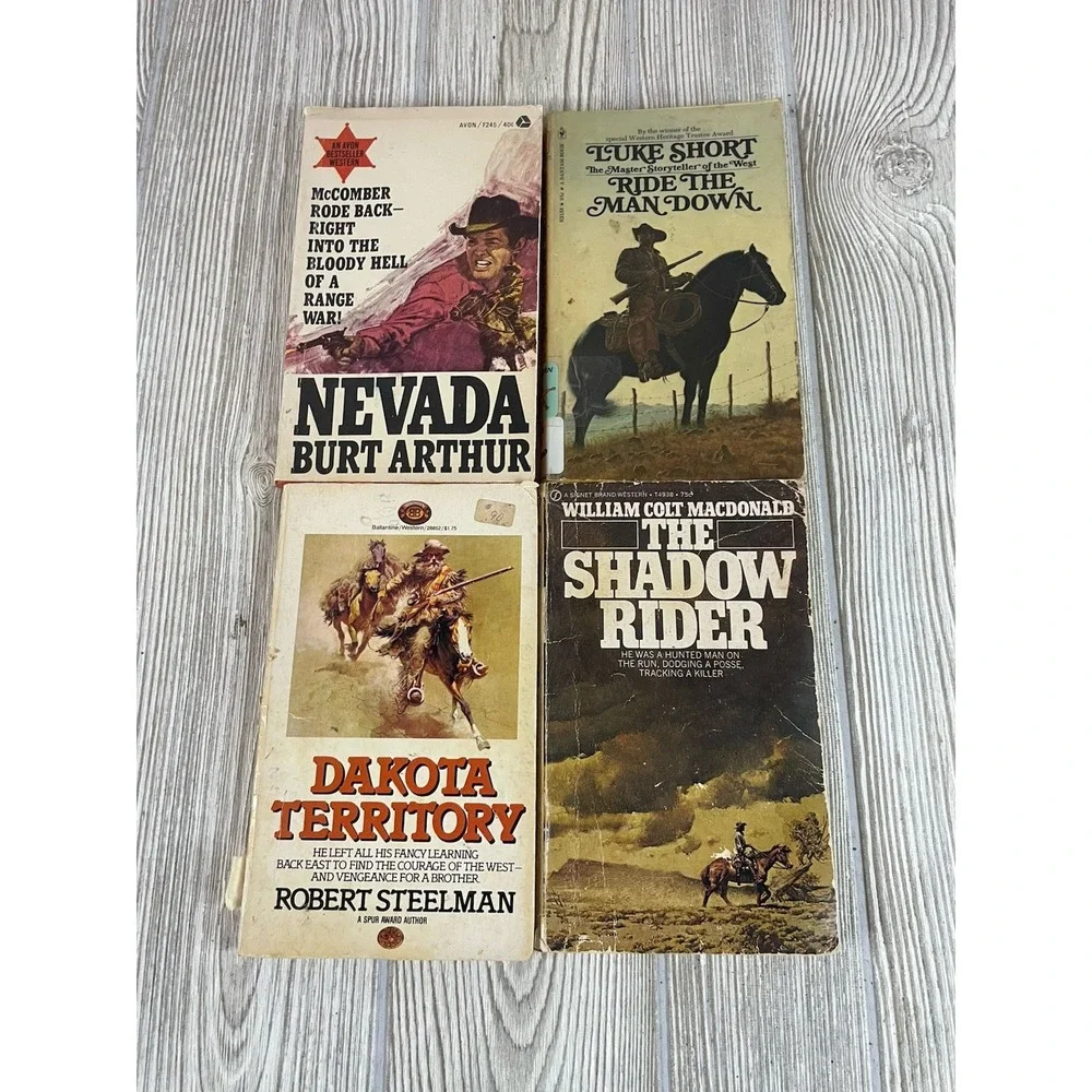 Vintage Western Paperback Book Lot of 7 Louis L'Amour Luke Short Burt Arthur